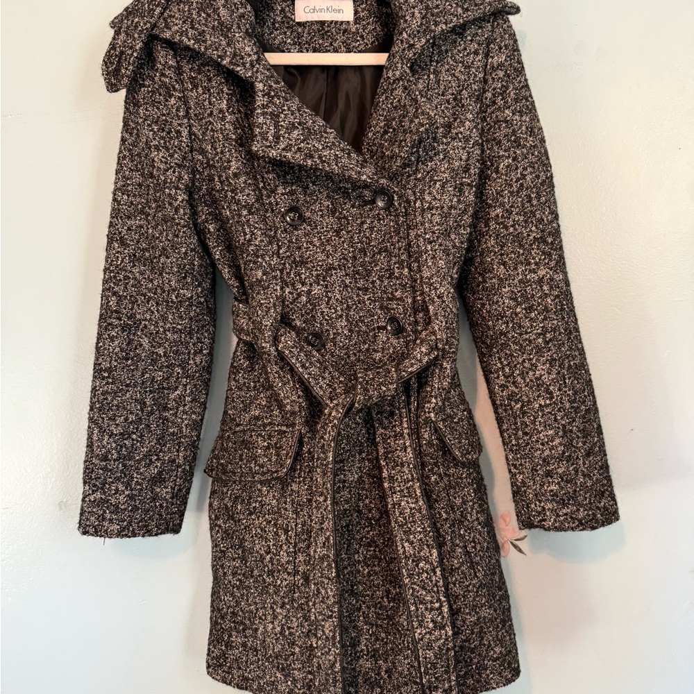 Calvin Klein Women's Black and White Coat